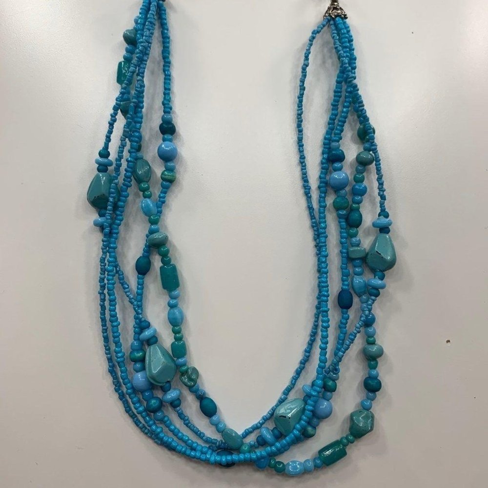 Handmade Blue Costume Necklace